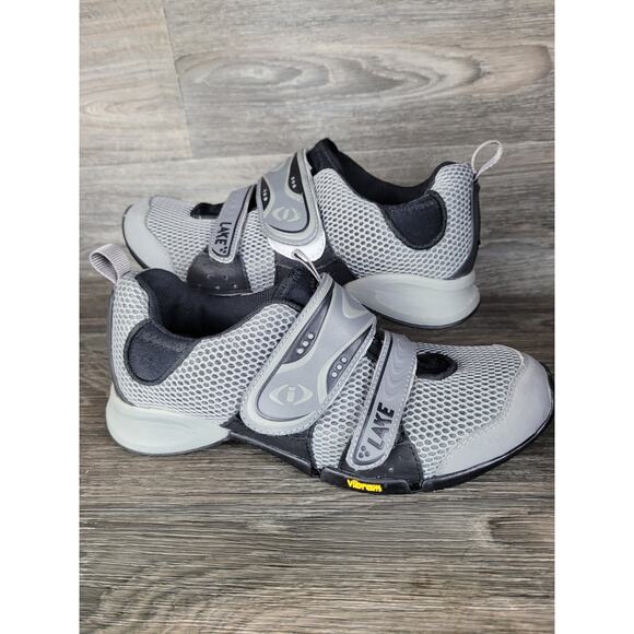 Lake Cycling Shoes VIBRAM Size 43 (US 9) Grey & Black - Picture 1 of 11